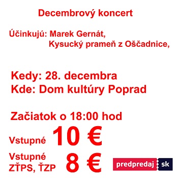 Decembrový koncert - Poprad - ZRUŠENÉ